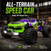 Машинка на радиоуправлении ZLL SG116 PRO 1:16 Green/Purple — RC монстр-трак 4WD с полностью пропорциональным управлением, скоростью до 40 км/ч, до 30 минут работы и дальностью управления до 150 м